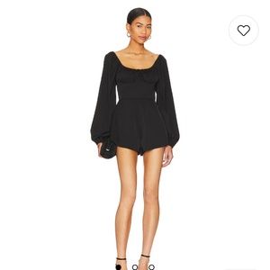 NWT Katie Sweetheart Romper in Black